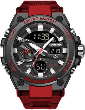 Military Watch Date Multi Function Tactics LED Alarm Stopwatch KXAITO Men's foreshorten lighten Watches Sports Outdoor Waterproof 
