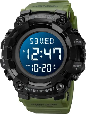 Military Watches Digital Airplane Shaped LED Light abolition boss Waterproof Watches E- Army Green Gosasa Men Sports 
