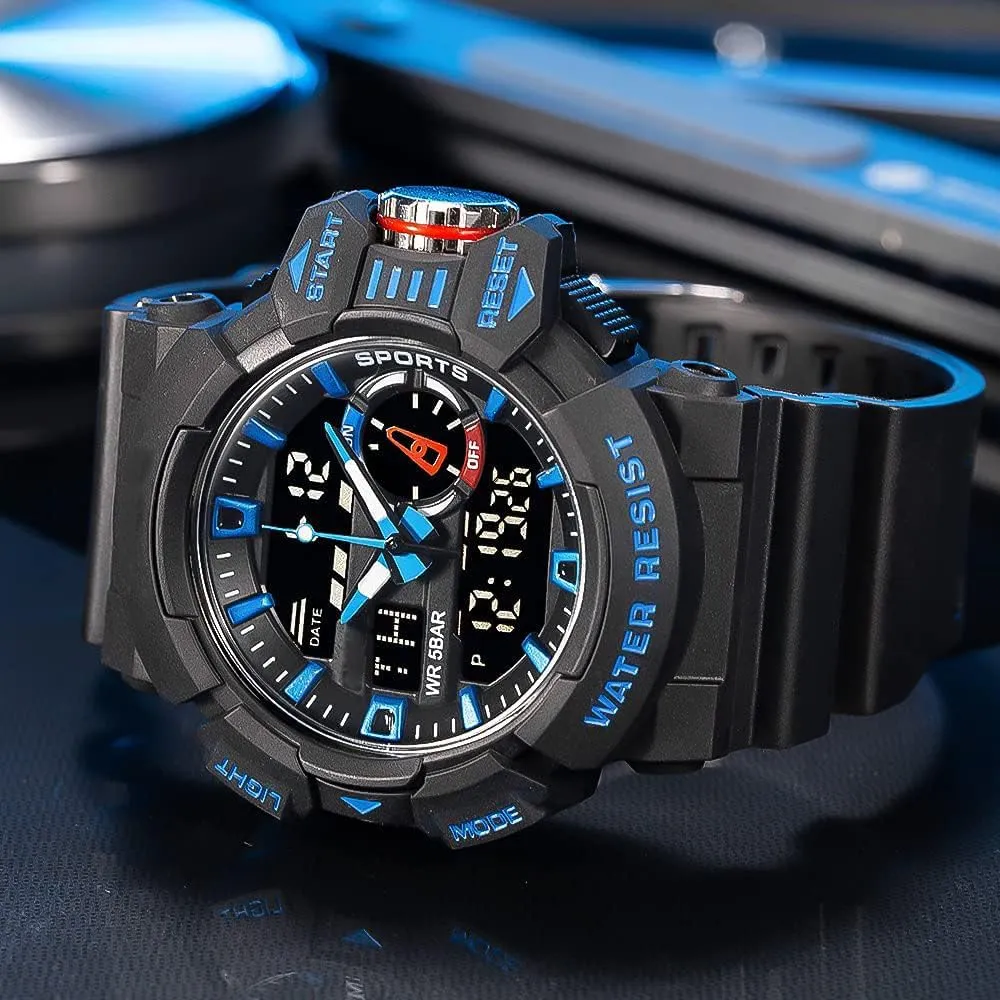 Military Watches LED Quartz Dual Display vitascope pulse expression canyon coax Waterproof Multi Functional Men's Wrist Watches Carlien Men Sports 