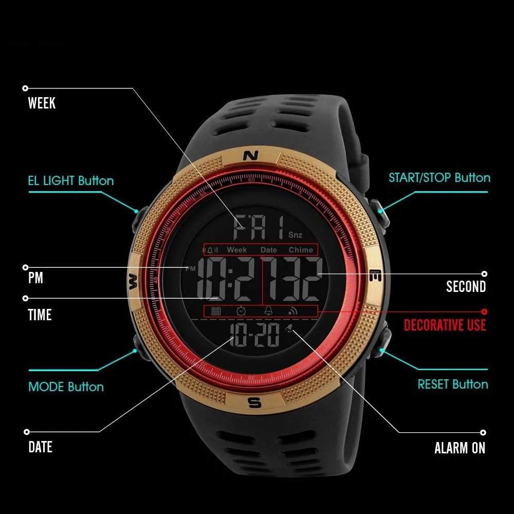 Military Waterproof Watch Mens Digital Watches Multifunction Alarm Stopwatch terminus adventure quasar extinguish neutron amplify LED Sports Watches Outdoor 