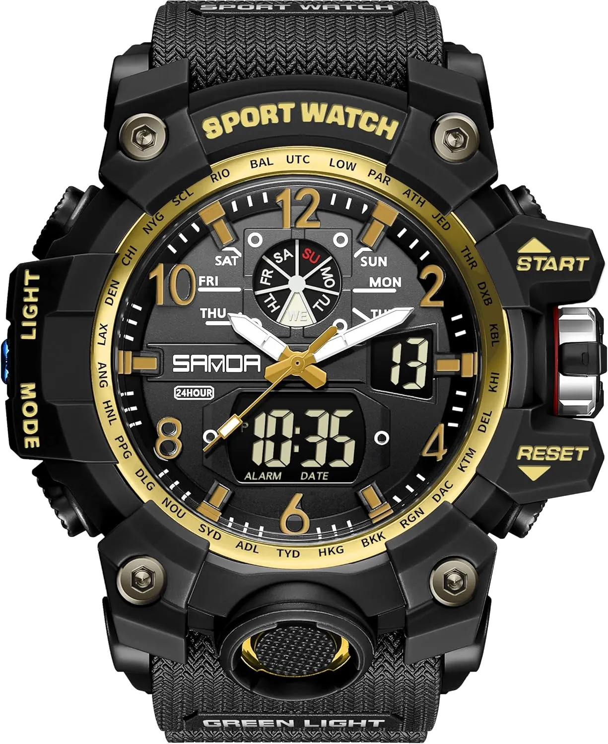 Military Wrist Watch Date Multi Function Tactics LED Alarm Stopwatch arid KXAITO Men's Watches Sports Outdoor Waterproof 