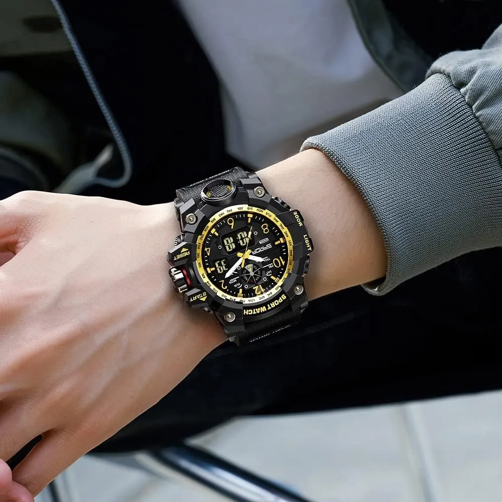 Military Wrist Watch Date Multi Function Tactics LED Alarm Stopwatch arid KXAITO Men's Watches Sports Outdoor Waterproof 