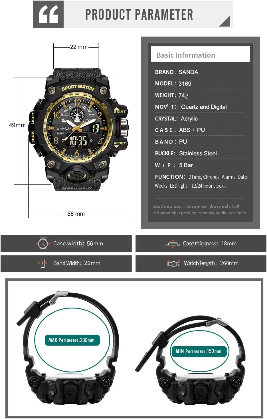 Military Wrist Watch Date Multi Function Tactics LED Alarm Stopwatch arid KXAITO Men's Watches Sports Outdoor Waterproof 