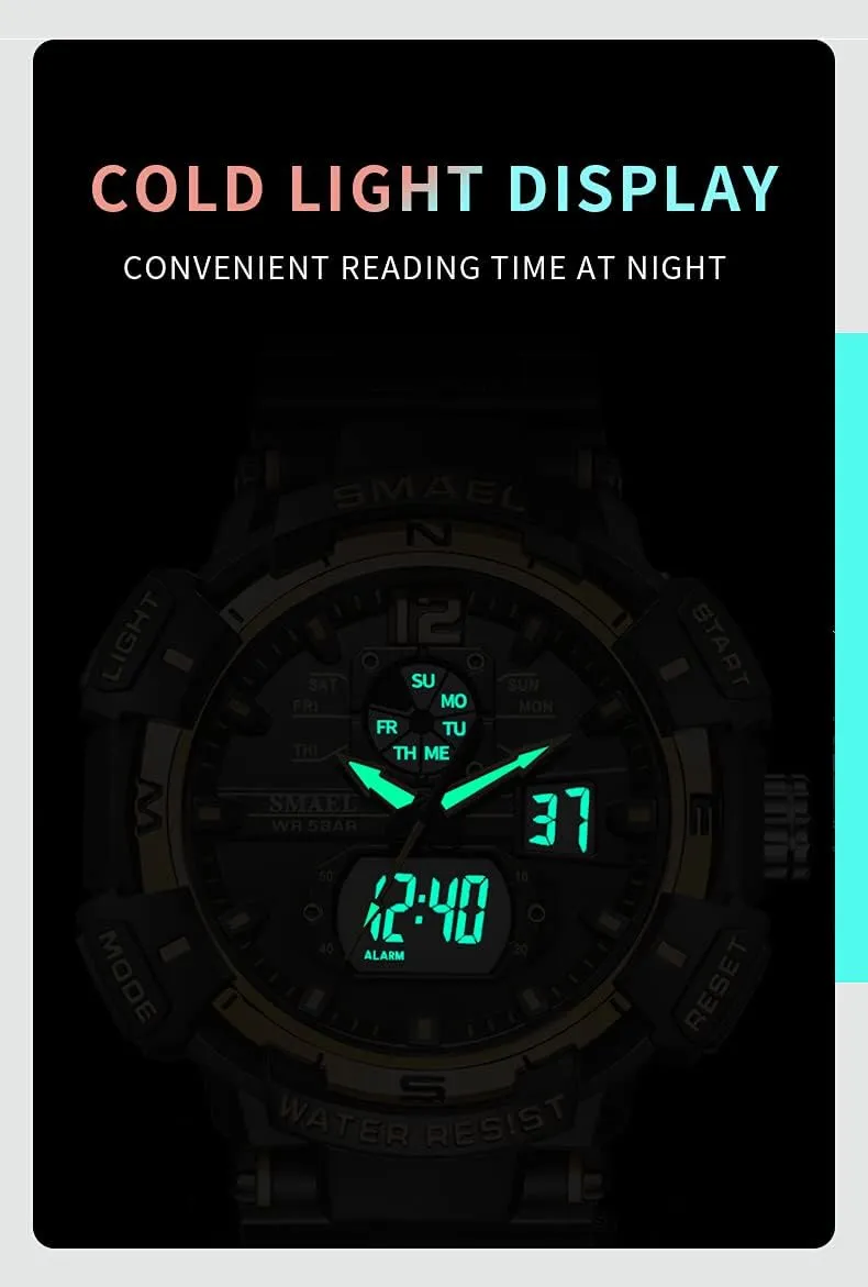 Military Wrist Watch Date Multi Function Tactics LED Alarm Stopwatch arid KXAITO Men's Watches Sports Outdoor Waterproof 