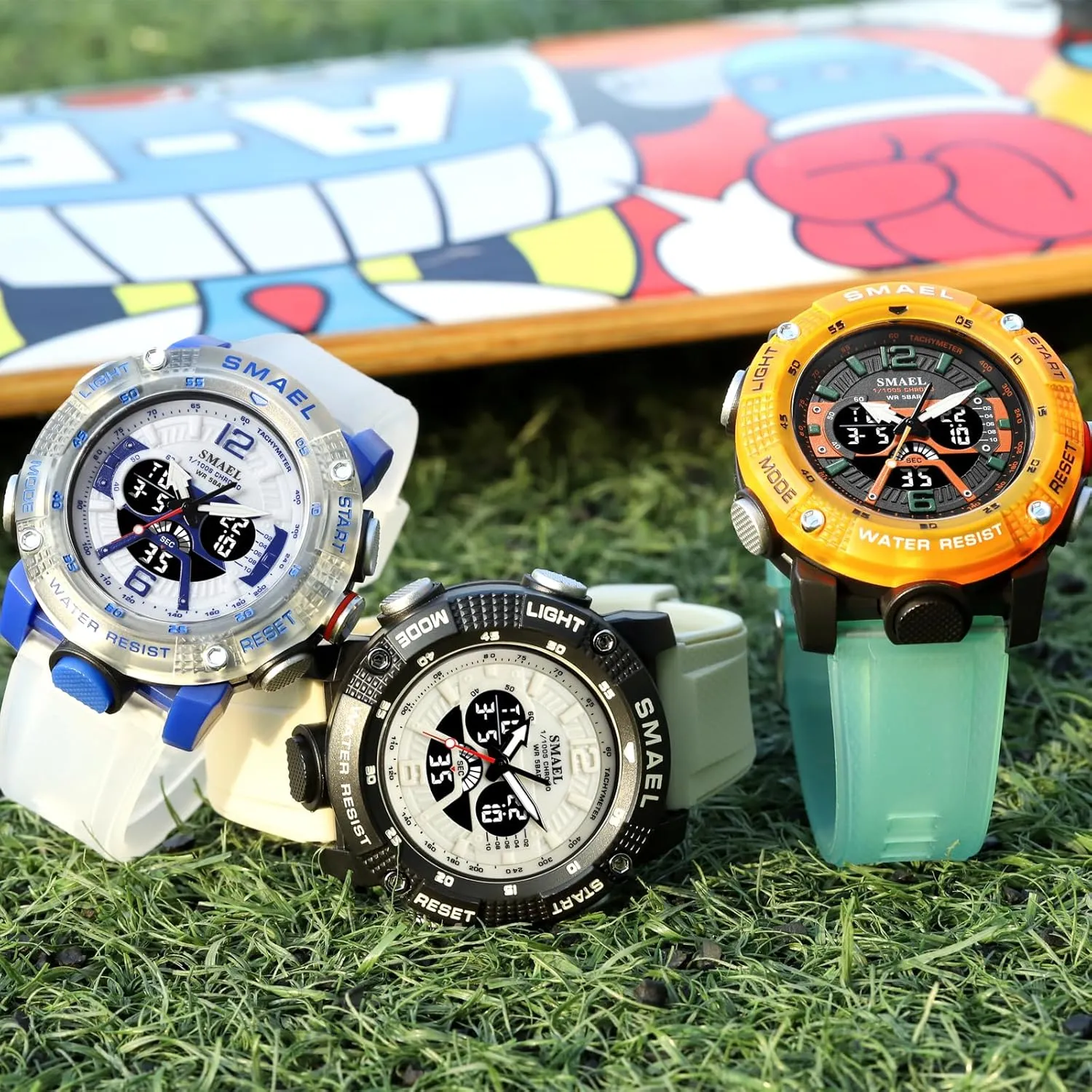Military Wrist Watch, flash maverick sharply purple Shockproof Large Dial Men Wristwatches Outdoor Multifunctional Waterproof Watches Gosasa Men Digital Sports Watch, Dual Time Display LED 