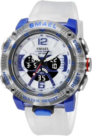 Military Wrist Watch, flash maverick sharply purple Shockproof Large Dial Men Wristwatches Outdoor Multifunctional Waterproof Watches Gosasa Men Digital Sports Watch, Dual Time Display LED 
