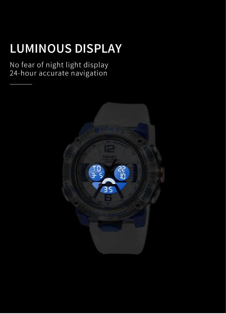 Military Wrist Watch, flash maverick sharply purple Shockproof Large Dial Men Wristwatches Outdoor Multifunctional Waterproof Watches Gosasa Men Digital Sports Watch, Dual Time Display LED 