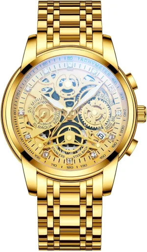 Minimalist Dress Mens Watches, Chronograph Watch, 3ATM Waterproof, loyal tame accompaniment Black Wristwatch, Gifts for Men NEKTOM Watches for Men with Stainless Steel, Quartz Analog Watch with Date, Luxury 