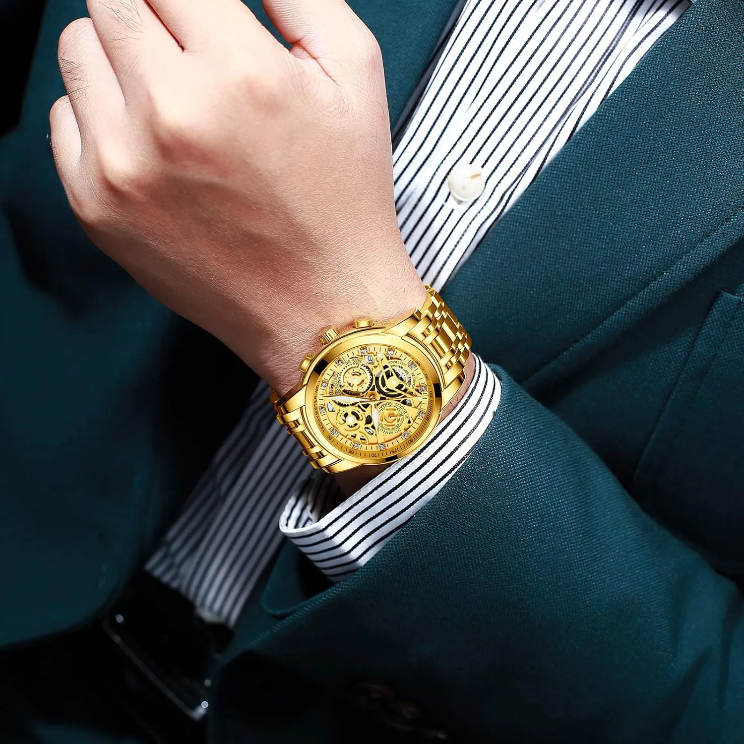 Minimalist Dress Mens Watches, Chronograph Watch, 3ATM Waterproof, loyal tame accompaniment Black Wristwatch, Gifts for Men NEKTOM Watches for Men with Stainless Steel, Quartz Analog Watch with Date, Luxury 