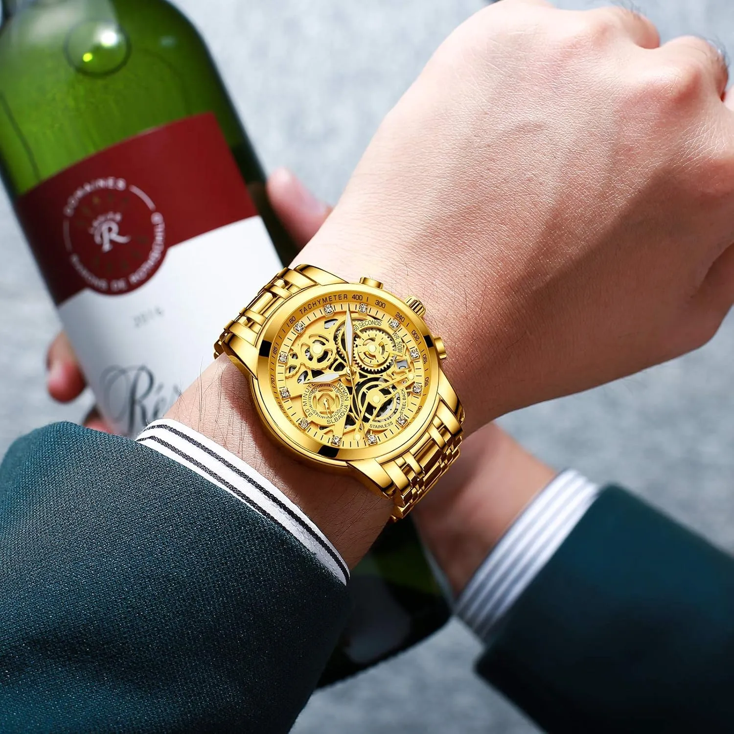 Minimalist Dress Mens Watches, Chronograph Watch, 3ATM Waterproof, loyal tame accompaniment Black Wristwatch, Gifts for Men NEKTOM Watches for Men with Stainless Steel, Quartz Analog Watch with Date, Luxury 
