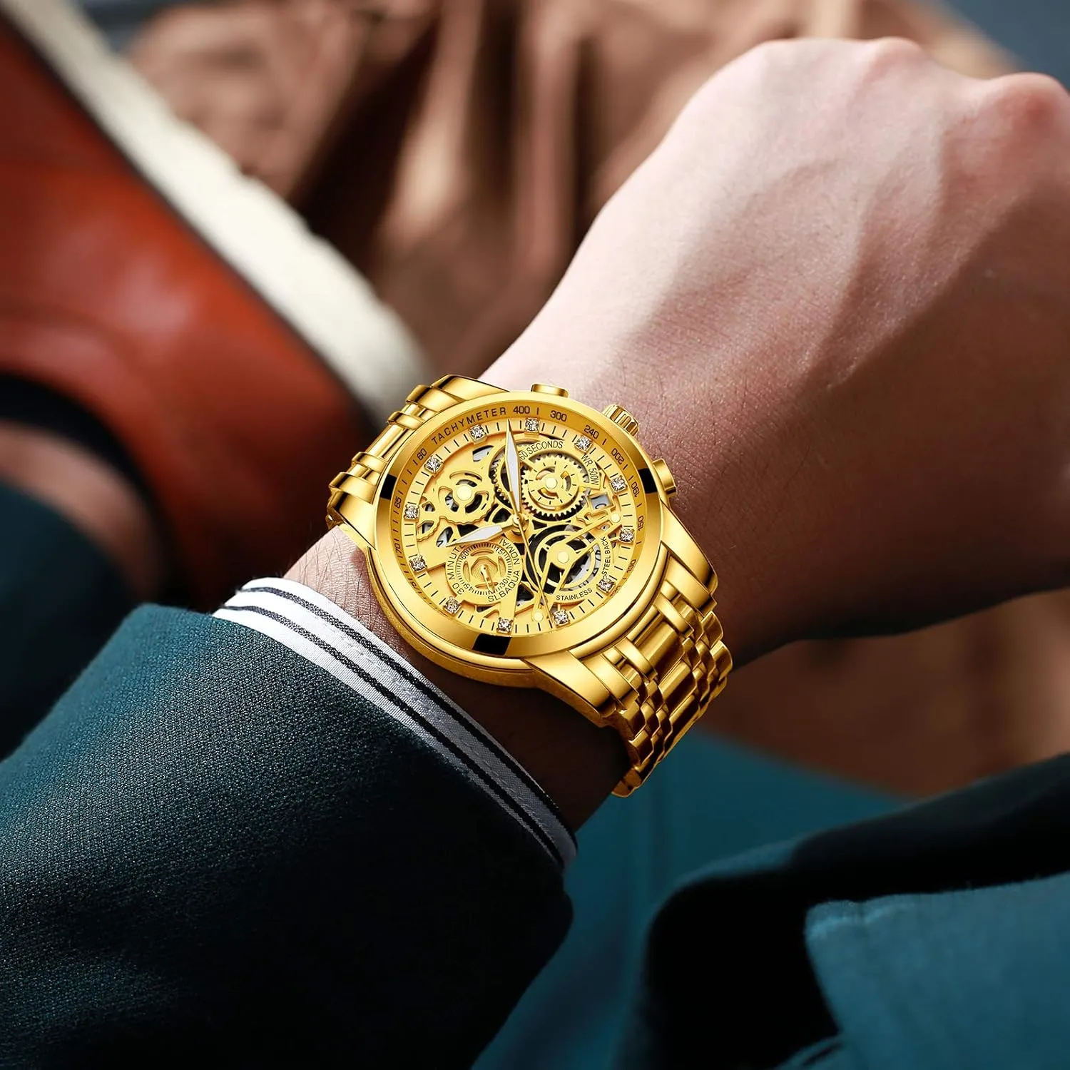 Minimalist Dress Mens Watches, Chronograph Watch, 3ATM Waterproof, loyal tame accompaniment Black Wristwatch, Gifts for Men NEKTOM Watches for Men with Stainless Steel, Quartz Analog Watch with Date, Luxury 