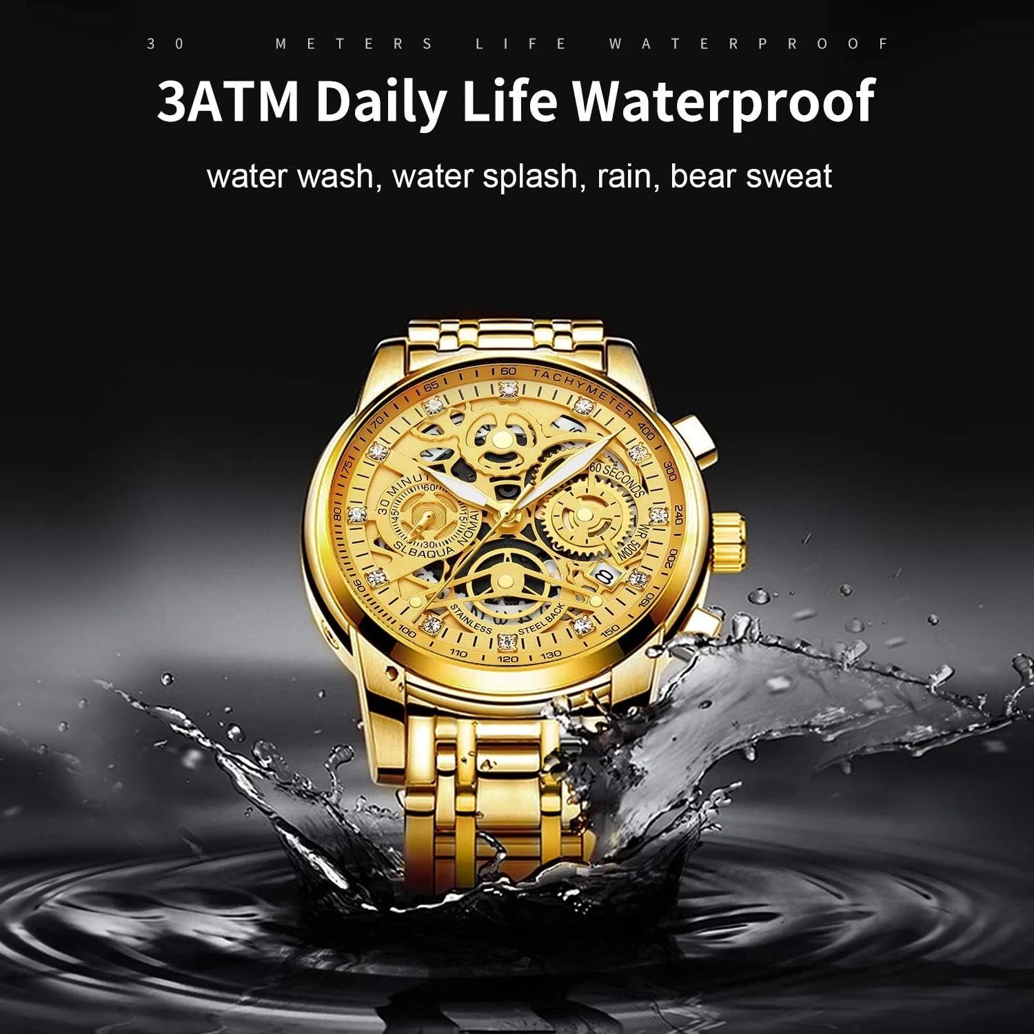 Minimalist Dress Mens Watches, Chronograph Watch, 3ATM Waterproof, loyal tame accompaniment Black Wristwatch, Gifts for Men NEKTOM Watches for Men with Stainless Steel, Quartz Analog Watch with Date, Luxury 