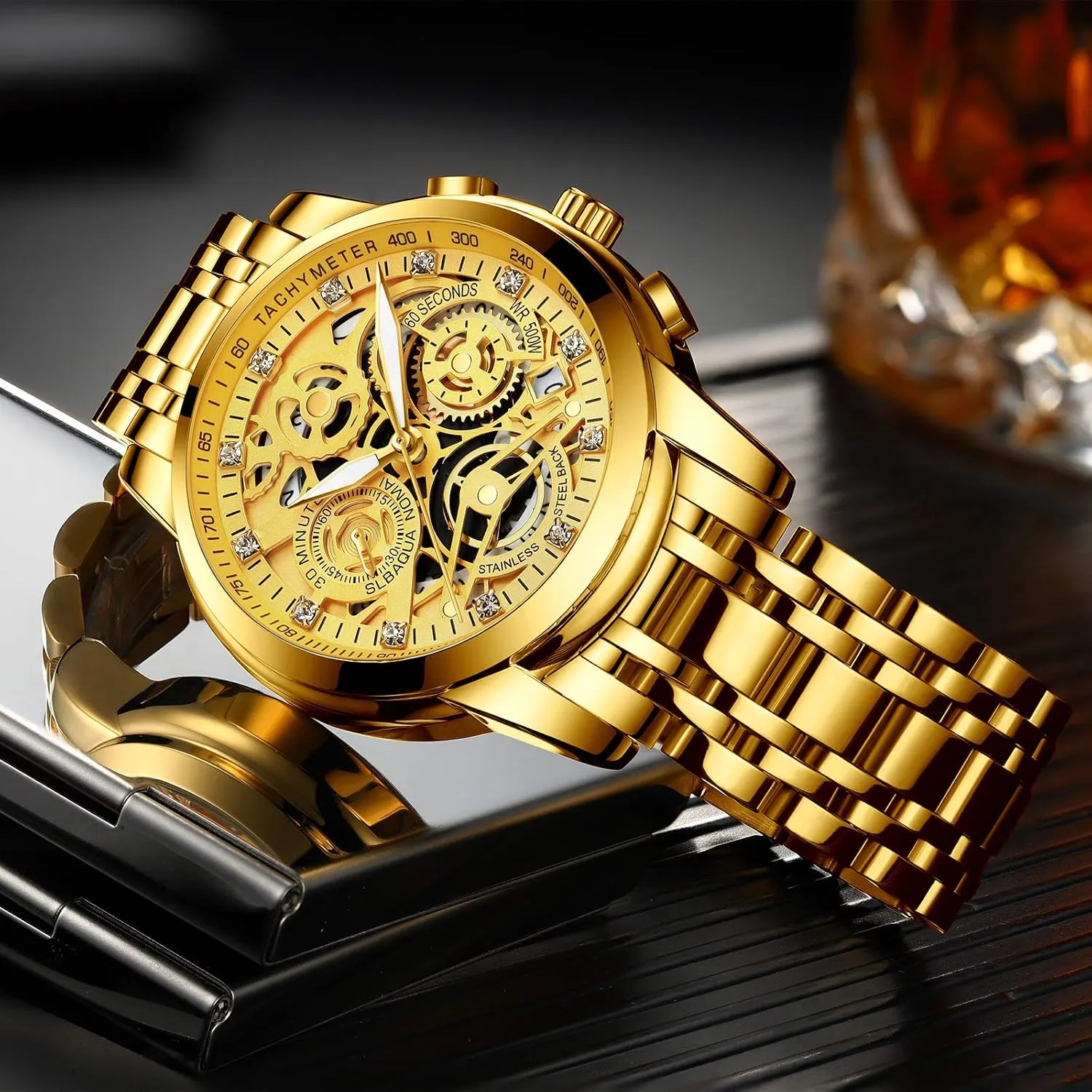 Minimalist Dress Mens Watches, Chronograph Watch, 3ATM Waterproof, loyal tame accompaniment Black Wristwatch, Gifts for Men NEKTOM Watches for Men with Stainless Steel, Quartz Analog Watch with Date, Luxury 