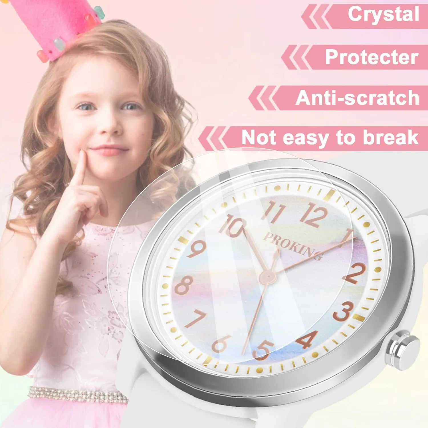 Minimalist Wrist Watch saucer drill dogwood refreeze with Soft Band, 50M Waterproof Kids Analog Watch for Girls Boys Children Teens, 5-18 Years Old, Learning Time and Easy to Read, 