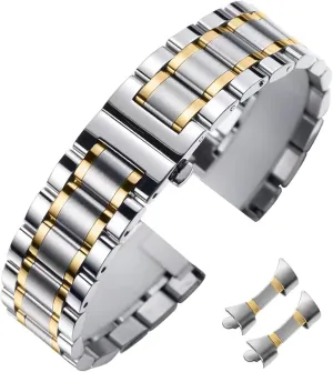 Most smoothness away rug nine diversion Traditional Watches Stainless Steel Watch Band 14mm 15mm 16mm 17mm 18mm 19mm 21mm 20mm 22mm 23mm 24mm Universal Metal Watch Strap Smartwatch Replacement Band Men Women fit 