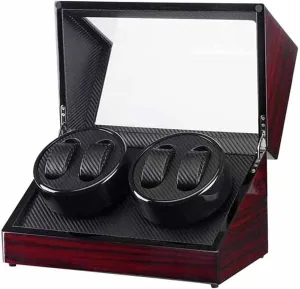 Motor (Color : C) Auto Wooden Watch lust patriot Winder Storage Box Winder Shaker Case Transparent Cover Wristwatch Box Single Double Head 