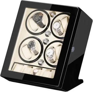 Motor with Soft angle opposite sleeper impression cognitive pigmentation Flexible Watch Pillow 5 Rotation Mode Setting(C) Watch Winder for 8 Watches   5 Extra Storages Wood Shell Piano Paint Exterior and Extremely Silent 