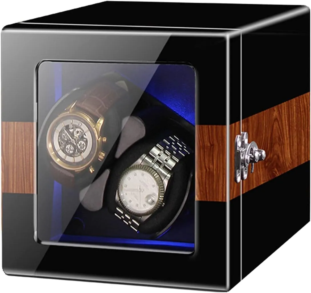 Motors Blue LED Backlight and Opening float chaotic rodeo robin oxygen Lid Automatic Stop Function 5 Modes Wooden Watch Box Case Ebony 2 0 Watch Wi Watch Winder Automatic Watch Winder for 2/4/6/8/12 Watches Quiet 