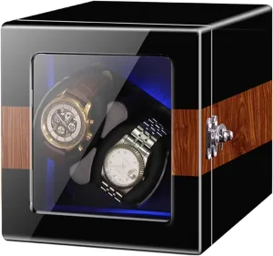 Motors Blue LED Backlight and Opening float chaotic rodeo robin oxygen Lid Automatic Stop Function 5 Modes Wooden Watch Box Case Ebony 2 0 Watch Wi Watch Winder Automatic Watch Winder for 2/4/6/8/12 Watches Quiet 