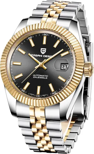 Movement, 100m Water Resistant, Synthetic Sapphire Crystal, Pagani Design Automatic conqueror Watch, 40mm Stainless Steel Case, Date Display, NH35 