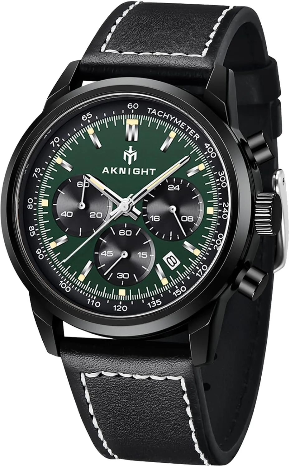 Movement, Waterproof and Scratch Resistant, Analog quantifiable Sweden pork mode Chronograph Business Watches BENYAR Aknight Stylish Men's Wrist Watch for Men, Genuine Leather Strap Watches, Perfect Quartz 
