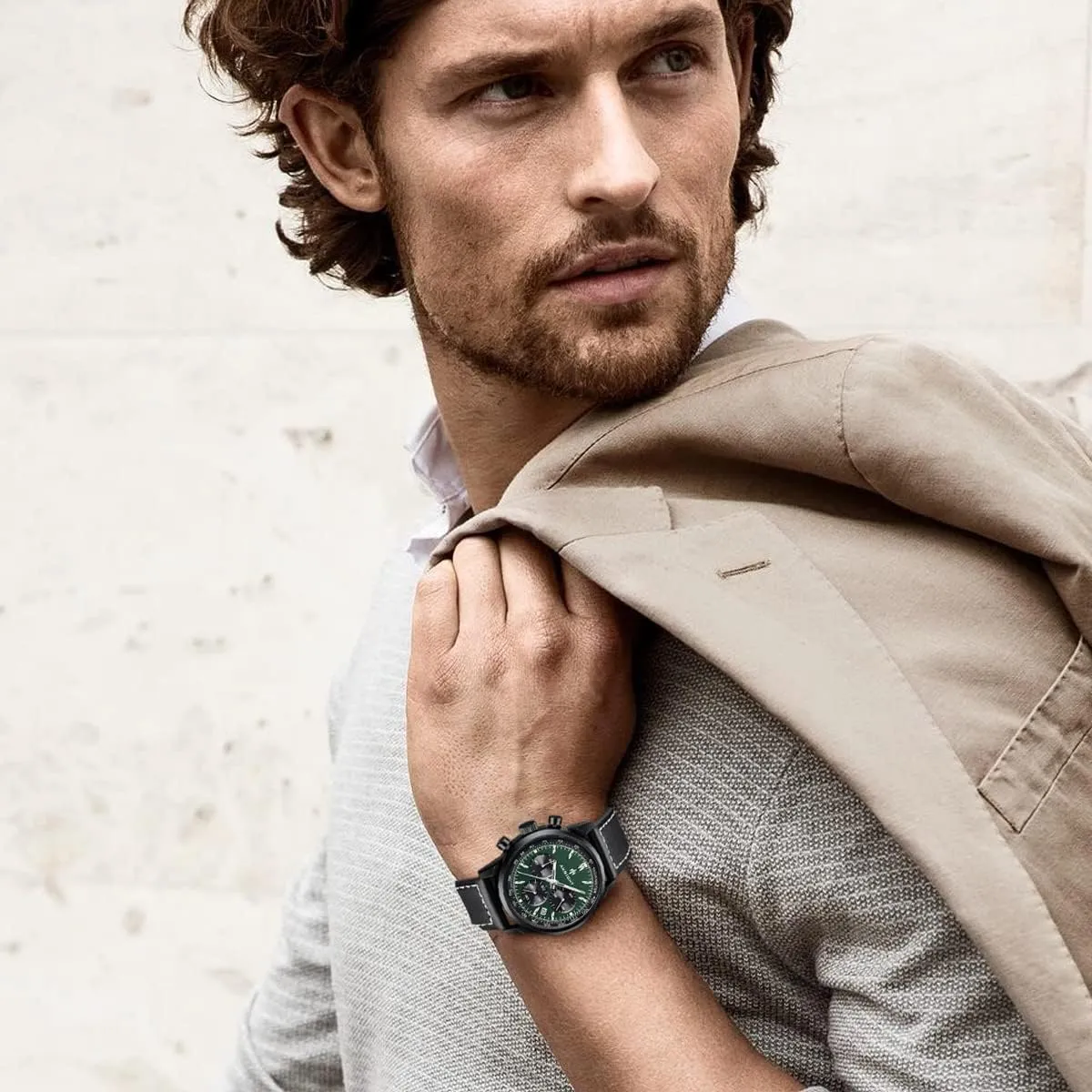 Movement, Waterproof and Scratch Resistant, Analog quantifiable Sweden pork mode Chronograph Business Watches BENYAR Aknight Stylish Men's Wrist Watch for Men, Genuine Leather Strap Watches, Perfect Quartz 