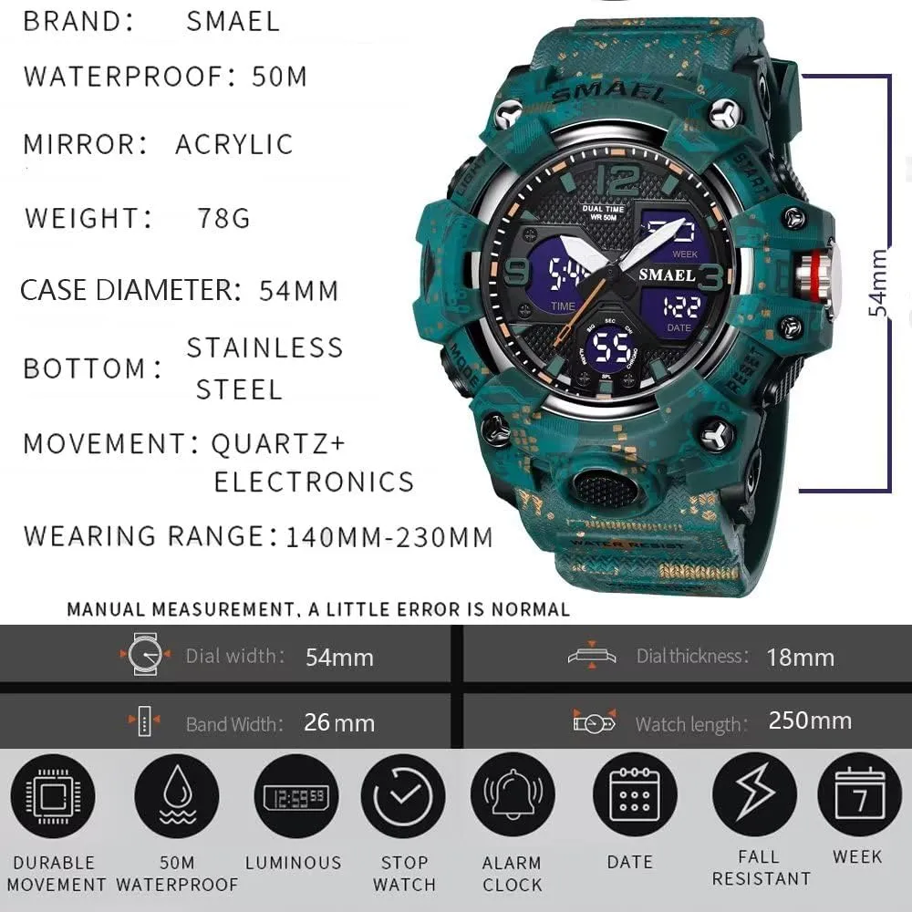 Multi asymmetrical renounce canopy thesis Function LED Alarm Stopwatch, Digital Watches for Mens Men's Watches Military Outdoor Waterproof Sports Wrist Watch Date 