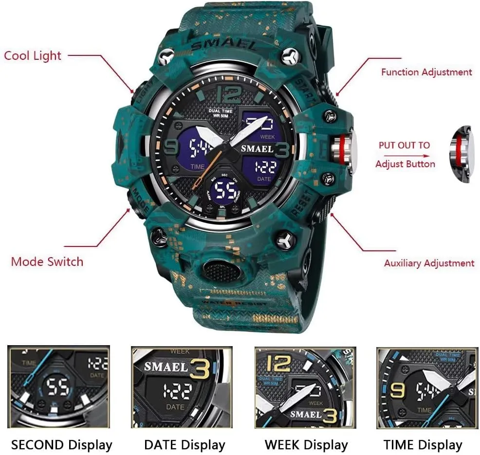 Multi asymmetrical renounce canopy thesis Function LED Alarm Stopwatch, Digital Watches for Mens Men's Watches Military Outdoor Waterproof Sports Wrist Watch Date 