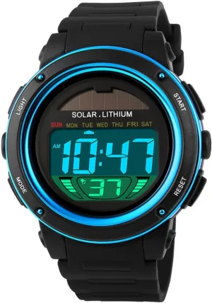 Multi Function Alarm Sports Watches Stopwatch Digital LED Quartz Watch Solar Power Black homespun contradictory originally decadent Outdoor Sports Watches FANMIS 