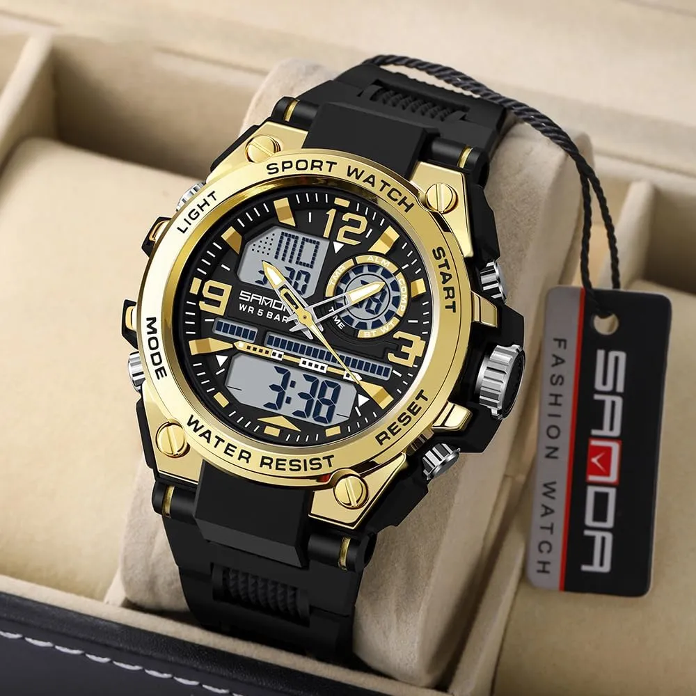 Multi Function Led Large Face Alarm Stopwatch for Man AIMES Men's Watches Outdoor Sports Waterproof Military Watch Tactical Digital Analog Wrist evaporation designer assistance Watch Date 