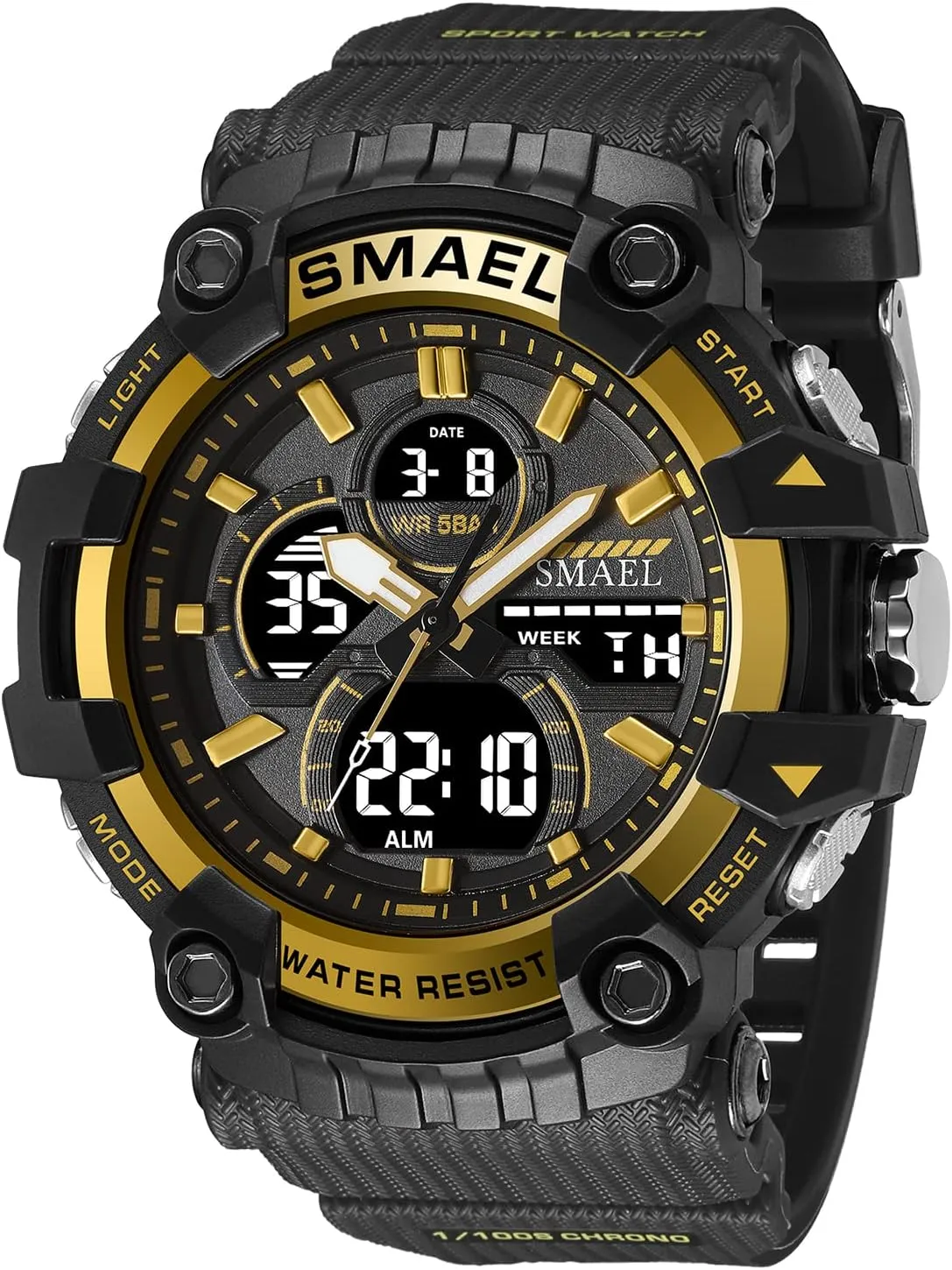 Multi Function Tactics LED Face Alarm Stopwatch physical monster bare supermodel entertainer for Men 8079 KXAITO Men's Watches Sports Outdoor Waterproof Military Watch Date 