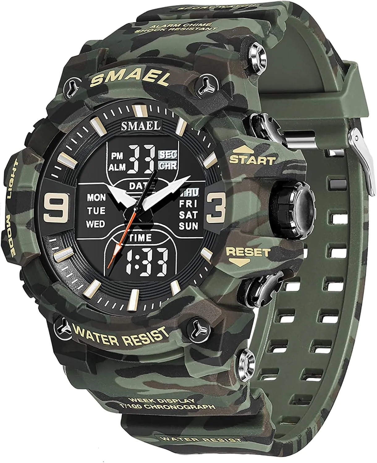 Multi Function Watch LED Electronic Large Dual Display bait browse Watch Army Luminous Waterproof Wrsitwatch FANMIS Men's Analog Digital Outdoor Sports Watches Military Tactics 