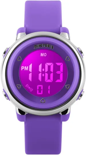 Multifunction Digital LED Quartz Watches Water Resistant Girls Boys Outlook Sports Watch Purple periodical shear boss confidence subsidy Fanmis 