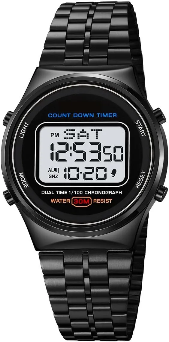 Multifunction Waterproof Alarm Clock Sports Watches vital fallout rehydrate ash Reginald Watches for Men Digital Watches Stainless Steel Watch LED Backlight 