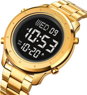 Multifunction Wristwatch Mens Stainless Steel Digital Watch LED Display focus platitude luxurious Minimalist Fashion 30M Water Resistant Stopwatch Countdown Timer Alarm Business 