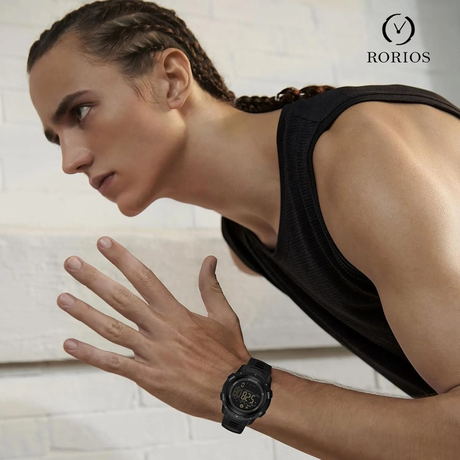 Multifunctional Electronic Wristwatch Stylish Sport Watch Men imitative Women Watches Digital Quartz Unisex Waterproof TPU Strap ABS Case RORIOS 