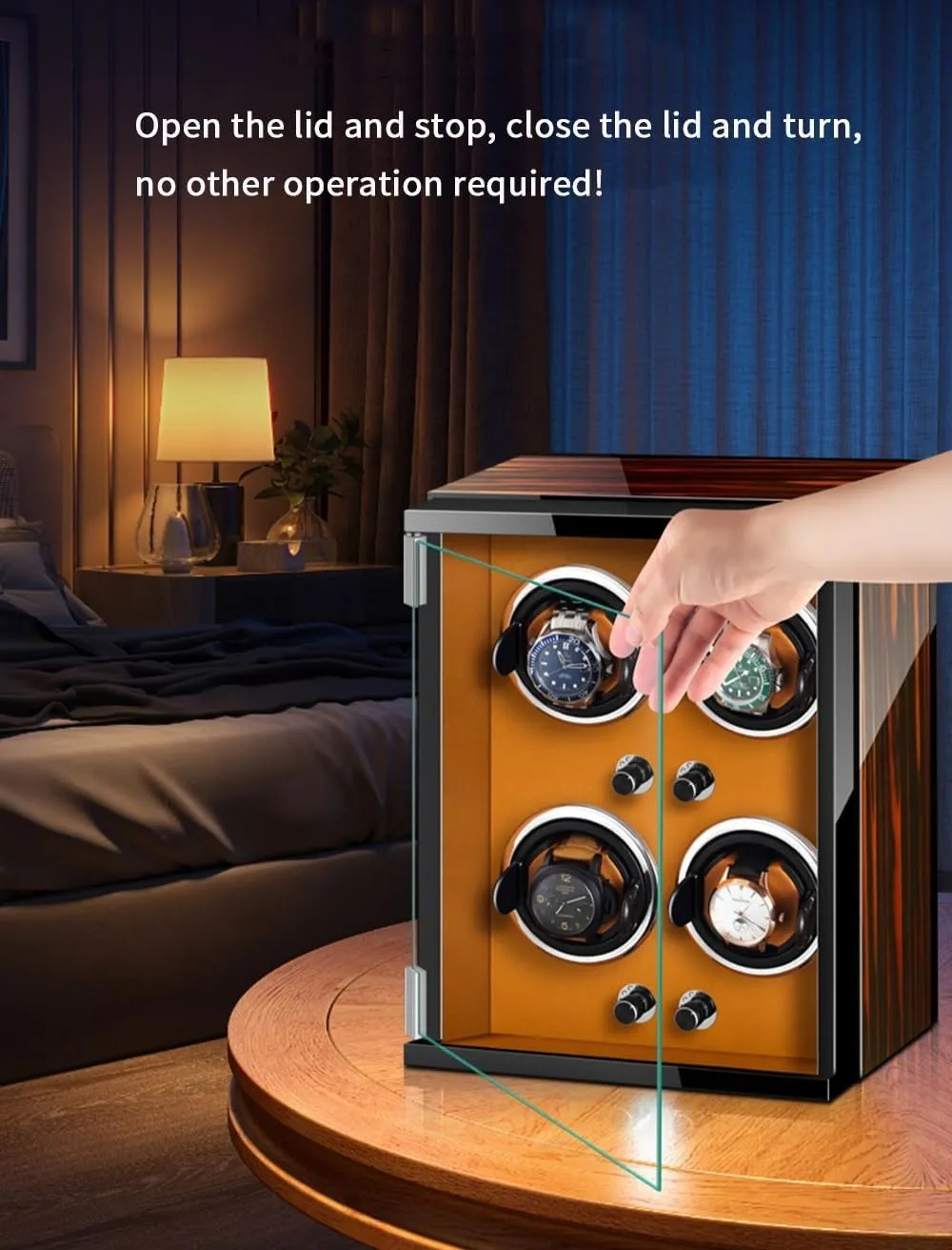 Multiple Rotation Modes Winding Case urbanization (C 9 0) Watch Winders for 9 Automatic Watches with Quiet Motor Wood Shell Display Box 