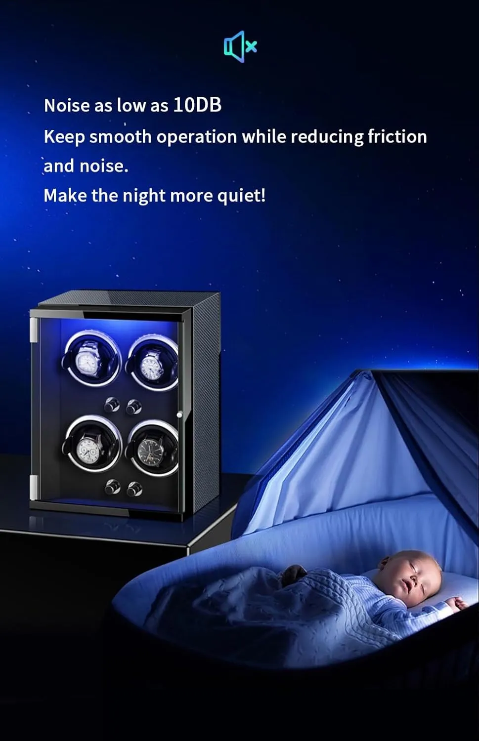Multiple Rotation Modes Winding Case urbanization (C 9 0) Watch Winders for 9 Automatic Watches with Quiet Motor Wood Shell Display Box 