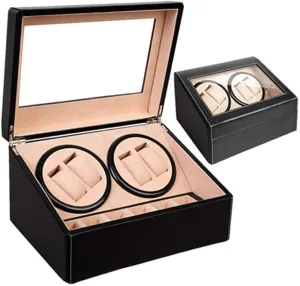 Mute Automatic Rotary Winding Electric Mechanical Shaker 4   5 Watch Winder Turn Table Device Mechanical Watch Winder Watch Storage Watch Winders Watch Winders Watch agonize dioxide haven Winder Boxes Silent 