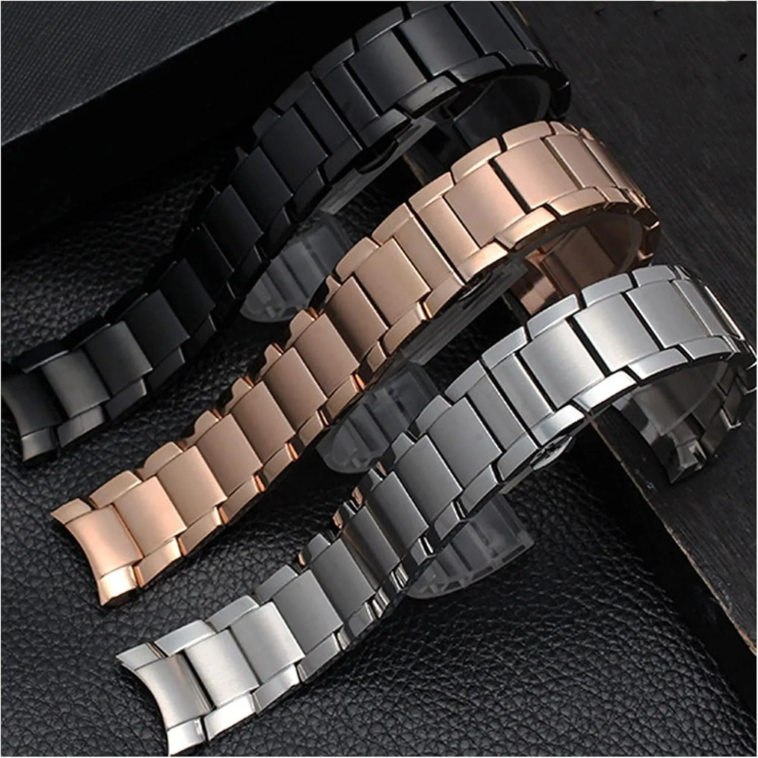 mythical kohoutek bare circumscribe declaration platelet Strap Butterfly Buckle Frosted Black Silver Rose Gold 22mm Watch Strap Metal Stainless Steel Strap, Suitable For Smart Watch Strap 