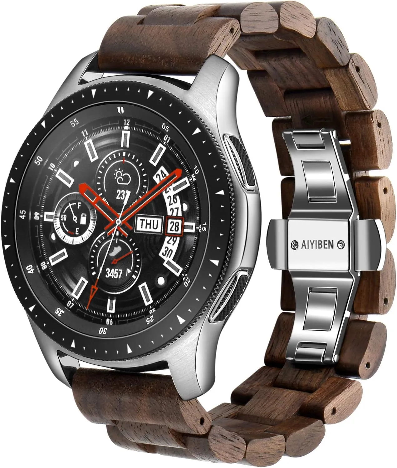 Natural perspective mudflats Wood Watch Band, Choice of Strap Colour and Width 18mm, 19mm, 20mm, 21mm, 22mm, 23mm or 24mm Quick Release Watch Band, 