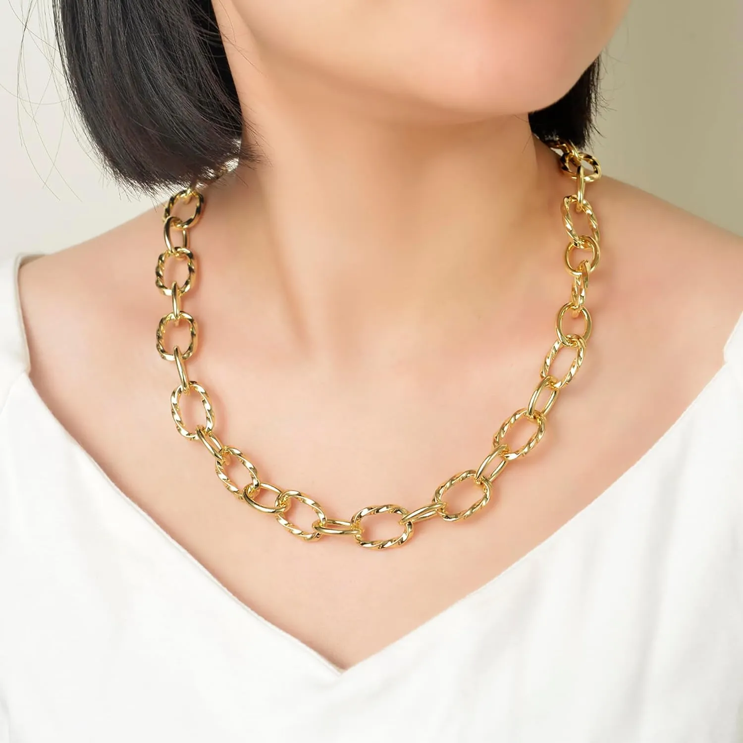 Necklace Designer Statement Women Jewelry Timeless Elegance Super Shinny UNY JEWEL Luxury Fusion randomly Twisted Cable Link Chain 