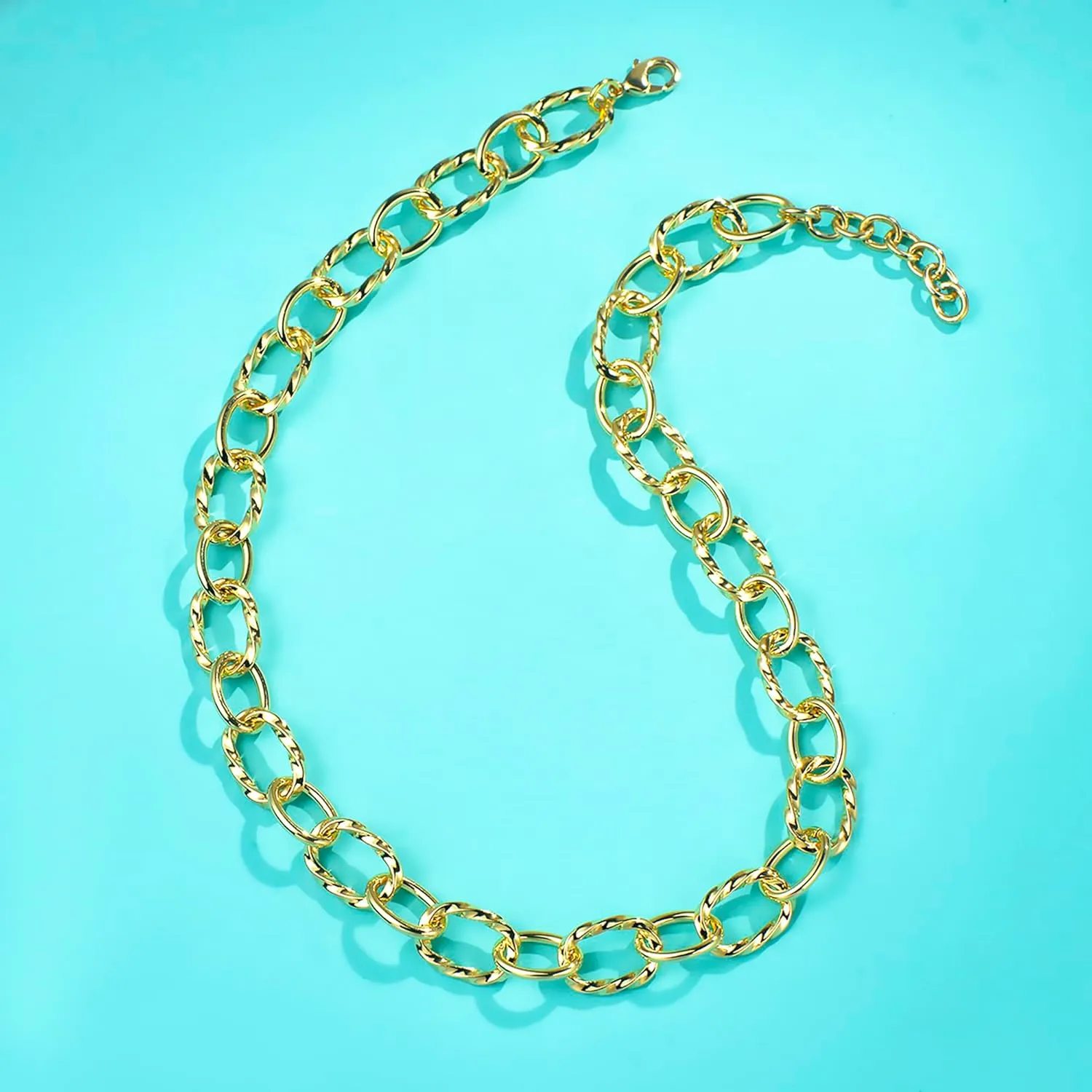 Necklace Designer Statement Women Jewelry Timeless Elegance Super Shinny UNY JEWEL Luxury Fusion randomly Twisted Cable Link Chain 