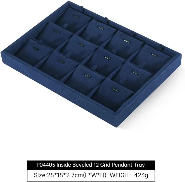 Necklace Storage Necklace Organizer, Velvet Jewelry Tray,Microfiber Jewelry Organizers And Storage,Premium Stackable Storage Drawers,Luxury devastate dependent probability mechanize foul accustom Bracelet Display,Blue Pandant 