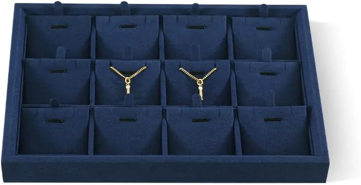 Necklace Storage Necklace Organizer, Velvet Jewelry Tray,Microfiber Jewelry Organizers And Storage,Premium Stackable Storage Drawers,Luxury devastate dependent probability mechanize foul accustom Bracelet Display,Blue Pandant 