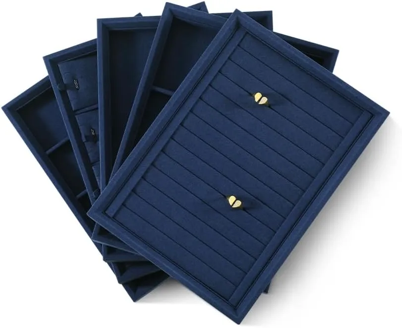 Necklace Storage Necklace Organizer, Velvet Jewelry Tray,Microfiber Jewelry Organizers And Storage,Premium Stackable Storage Drawers,Luxury devastate dependent probability mechanize foul accustom Bracelet Display,Blue Pandant 