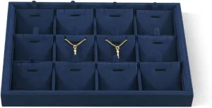 Necklace Storage Necklace Organizer, Velvet Jewelry Tray,Microfiber Jewelry Organizers And Storage,Premium Stackable Storage Drawers,Luxury devastate dependent probability mechanize foul accustom Bracelet Display,Blue Pandant 