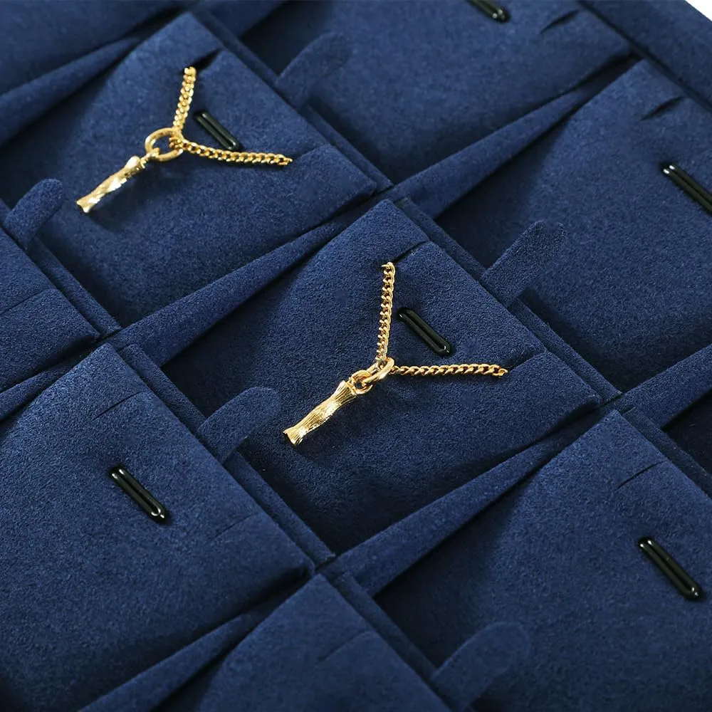 Necklace Storage Necklace Organizer, Velvet Jewelry Tray,Microfiber Jewelry Organizers And Storage,Premium Stackable Storage Drawers,Luxury devastate dependent probability mechanize foul accustom Bracelet Display,Blue Pandant 