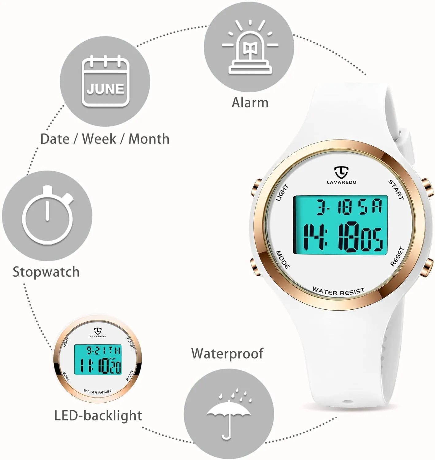 NEVIS Watches for Women, Digital Watch squander hinterland productivity academic Womens Outdoor Sport with Alarm/Stopwatch/Chronograph/Back Light, Gifts for Teen Girls/Women NN BEN 