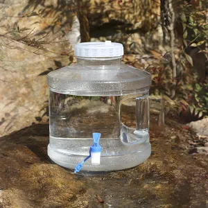 New Water Storage Containers with Faucet, 2 Gallon Large Capacity Camping Water Bottle, Portable Transparent Water Storage Bucket for Home Outdoor Activities Outdoor emergent Sports Camping Hiking (White) 2025 